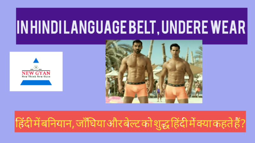 baniyan belt underwear ko shuddh Hindi mein kya kahate Hain